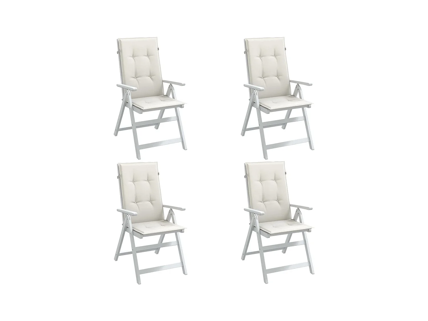 Hochlehner-Auflagen 4 Stk. Melange Creme 120x50x4 cm Stoff