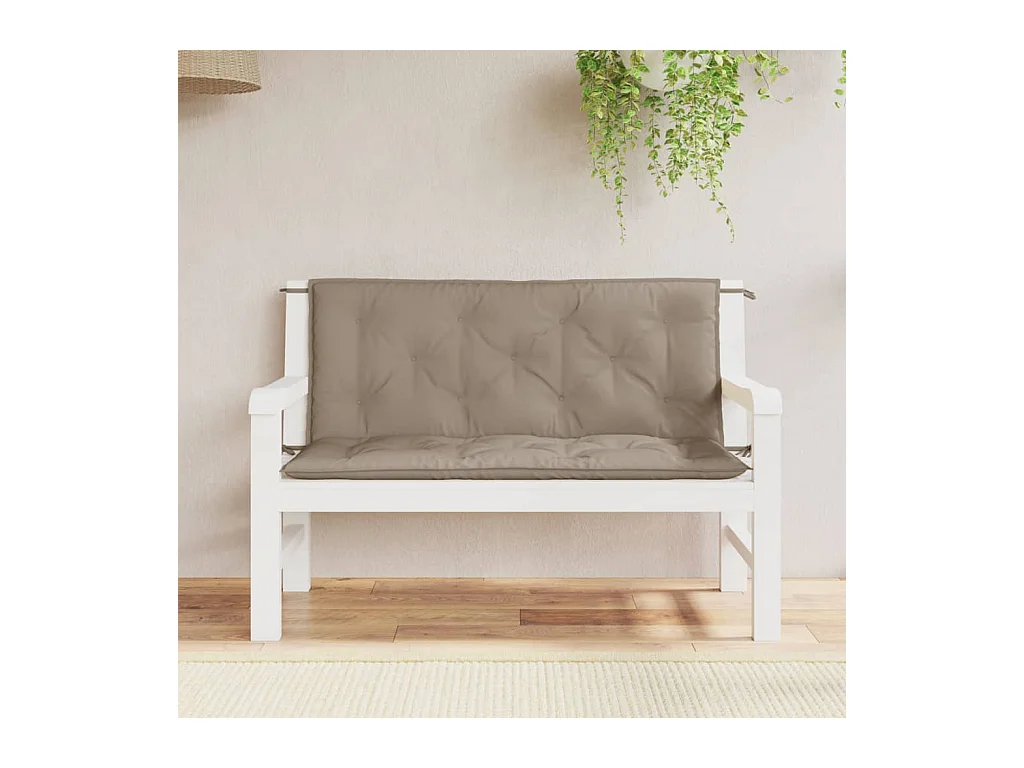 Tuinbankkussens 2 st 120x50x7 cm oxford stof taupe