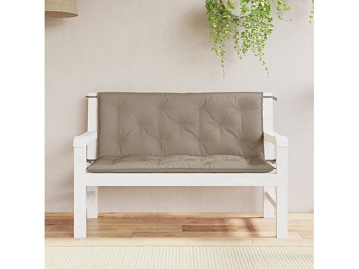 vidaXL Tuinbankkussens 2 st 100x50x7 cm oxford stof taupe, tuinbank kussen, buitenbank kussen, kussen, buitenbankkussen, tuinkussen, kussens