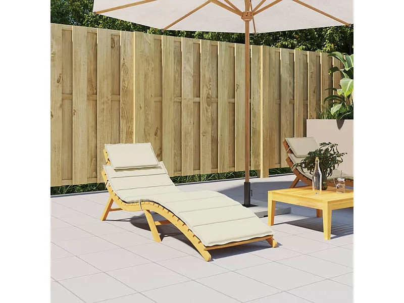 Coussin de chaise longue crème 186x58x3 cm tissu oxford