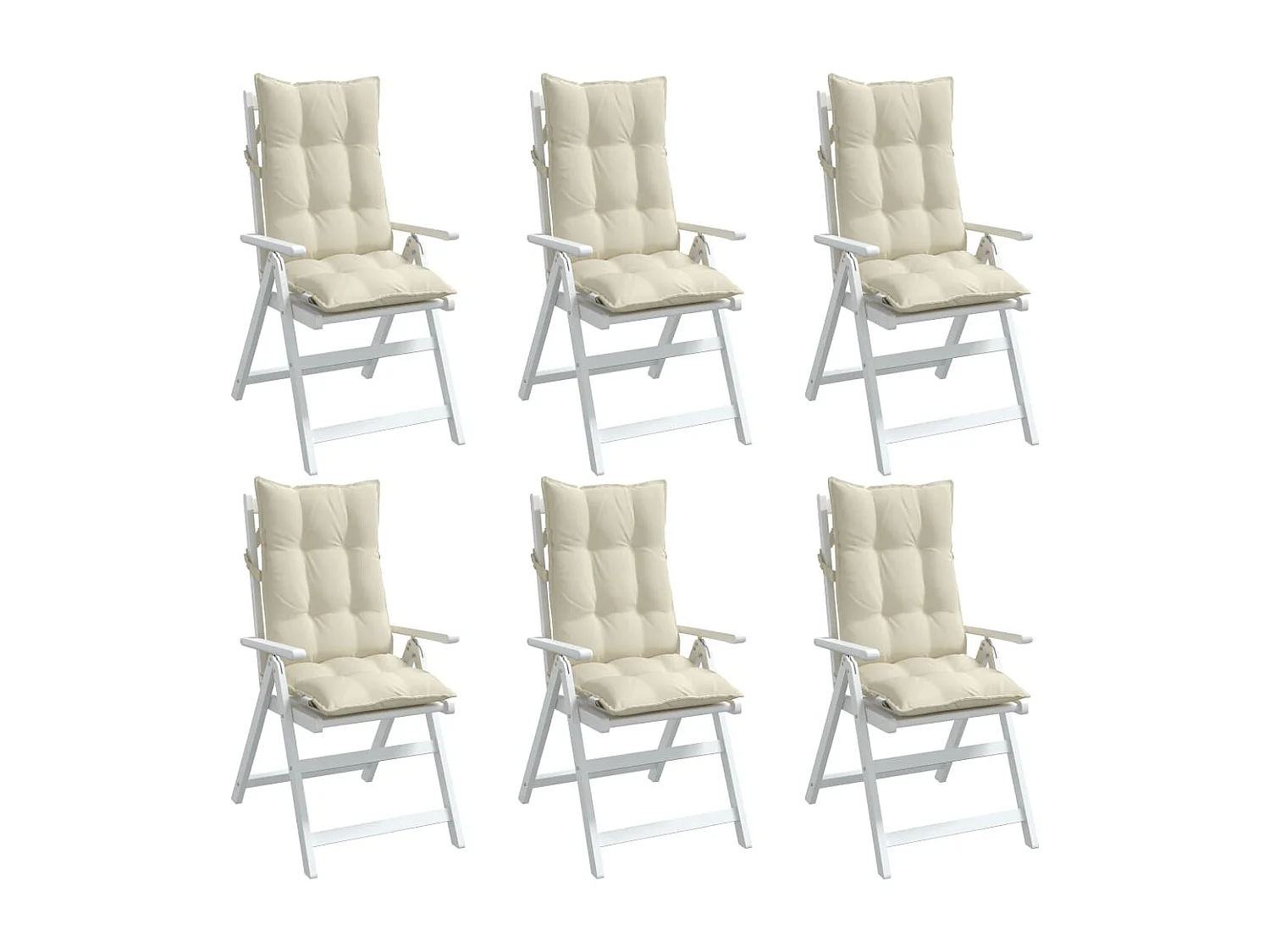 Almofadões p/ cadeira encosto alto 6pcs tecido oxford cor creme