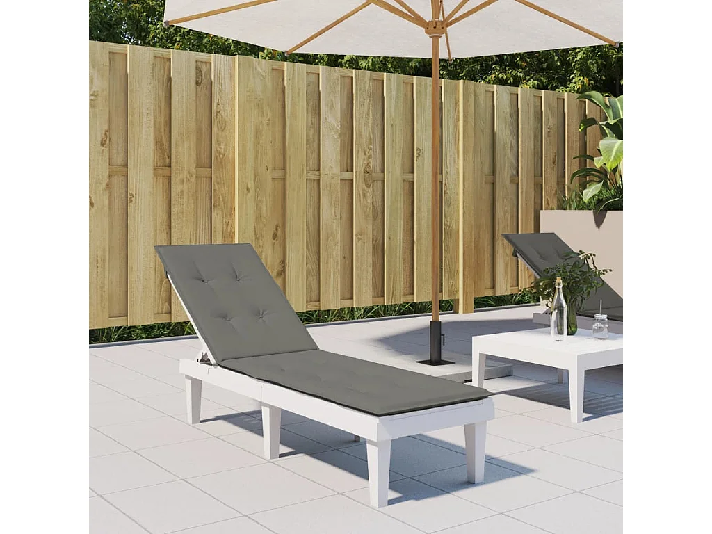 Coussin de chaise longue gris foncé mélangé (75+105)x50x3 cm