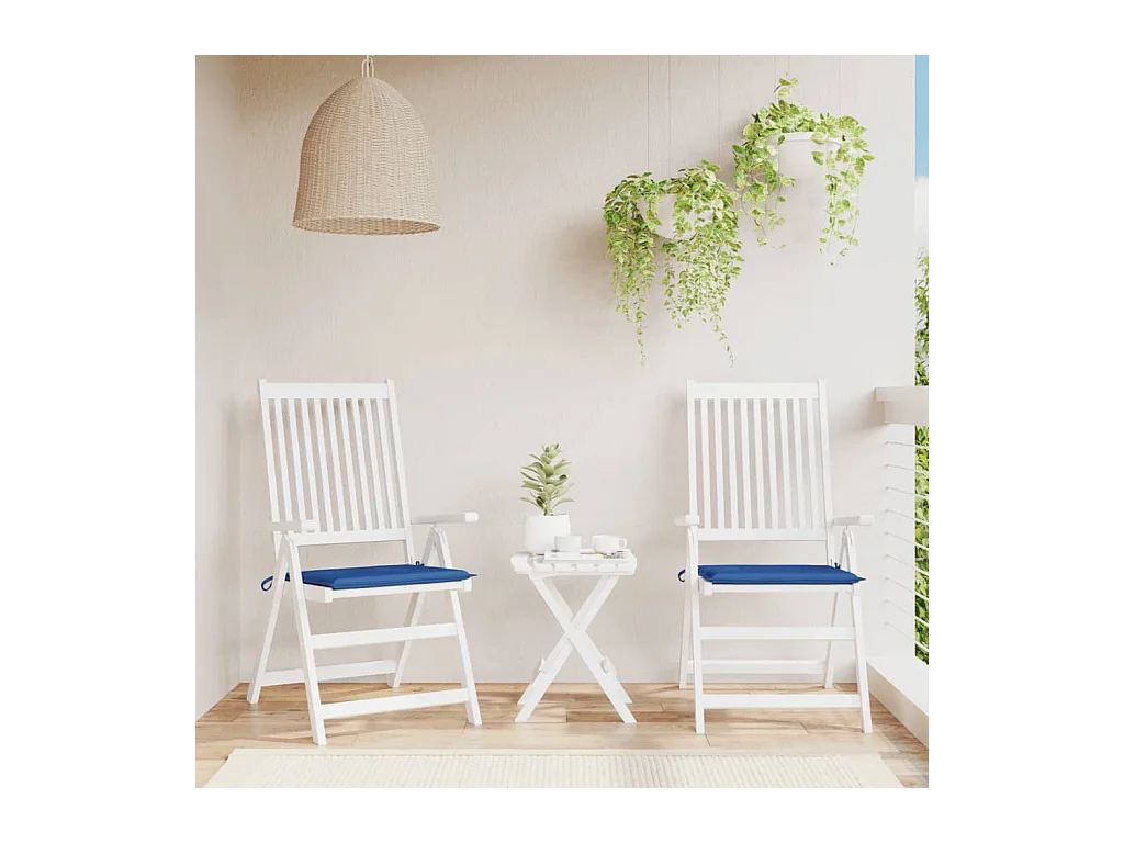 Cuscini per Sedia 2 pz Blu Reale 50x50x3 cm in Tessuto Oxford