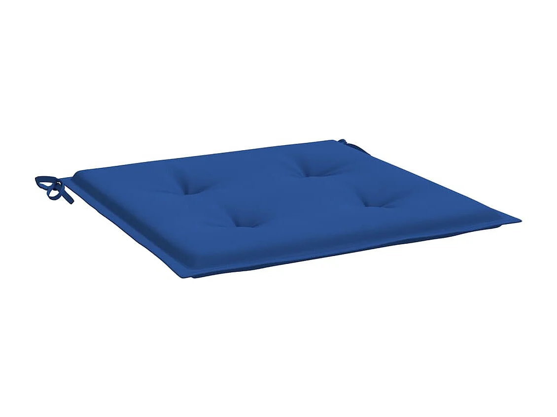 Coussins de chaise de jardin lot de 2 bleu royal 50x50x3 cm