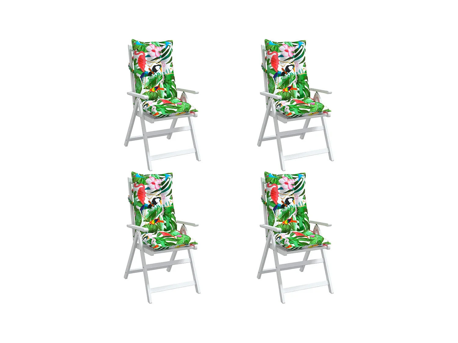 Coussins de chaise à dossier haut lot de 4 multicolore