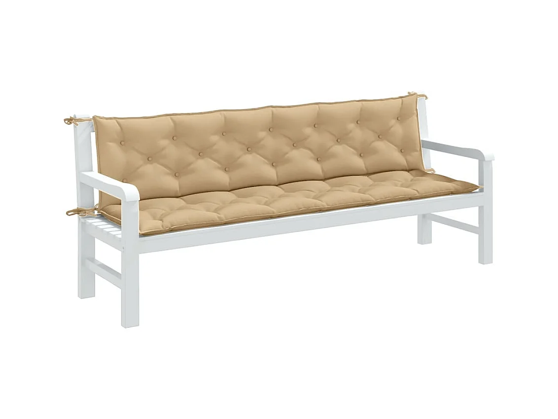 Coussins de banc de jardin lot de 2 beige mélangé tissu
