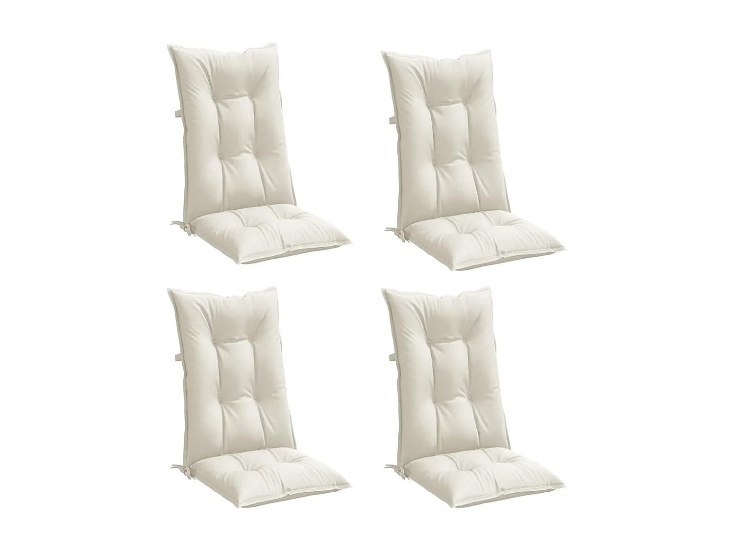 Coussins de chaise à dossier haut lot de 4 crème mélangé tissu