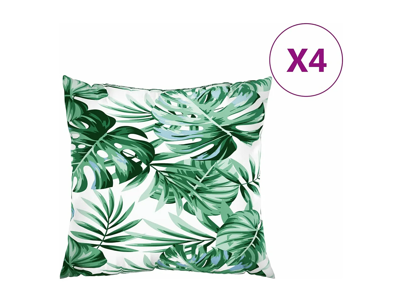 Sofakissen 4 Stk. Blattmuster 50x50 cm Stoff