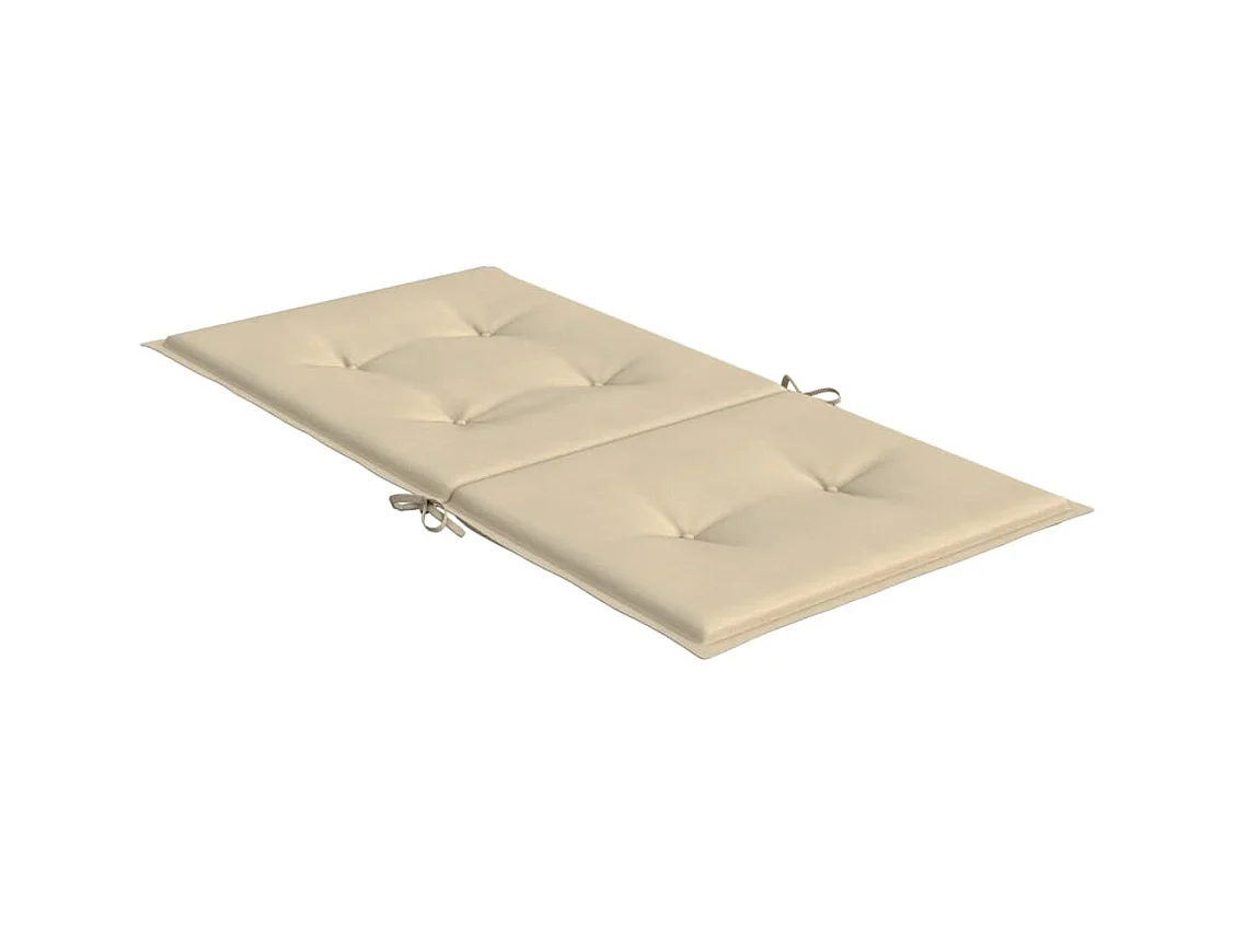 Coussins de chaise de jardin à dossier bas lot de 4 beige