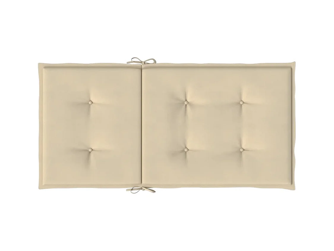 Coussins de chaise de jardin à dossier bas lot de 4 beige