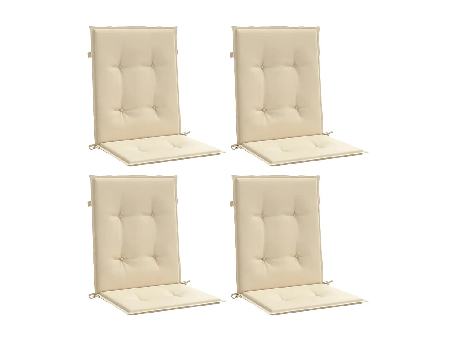 Coussins de chaise de jardin à dossier bas lot de 4 beige