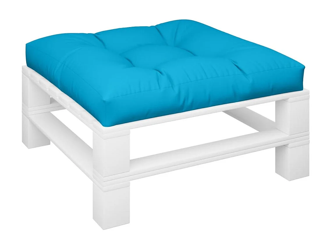 Coussin de palette bleu 80x80x12 cm tissu