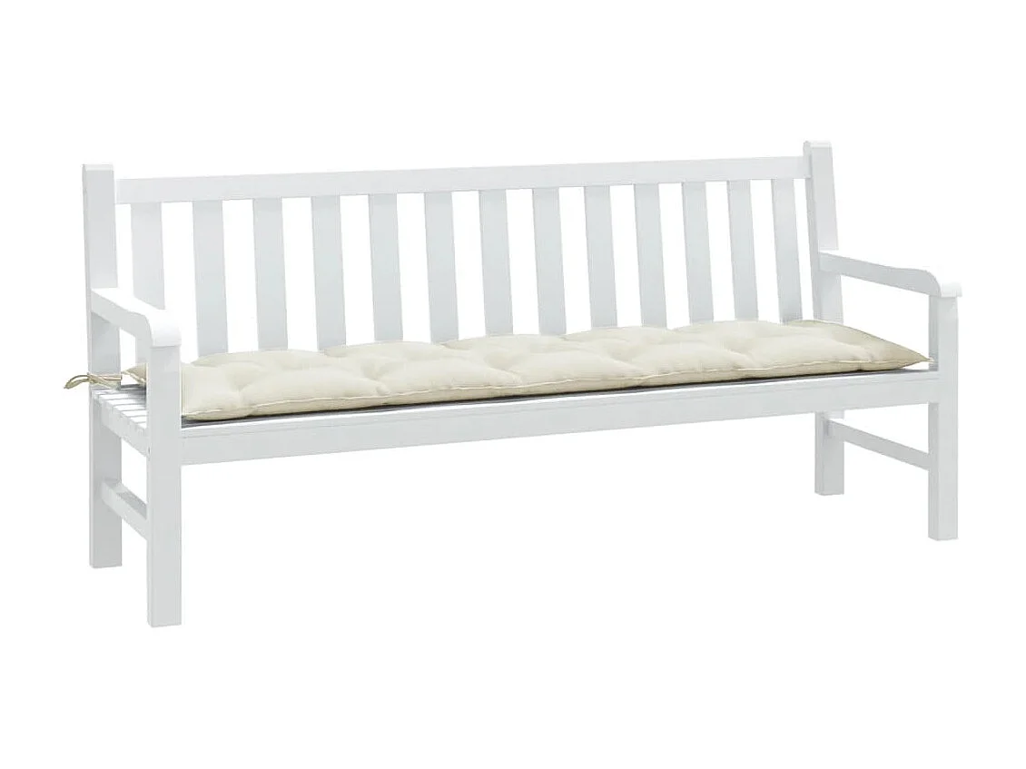 Almofadão p/ banco de jardim 180x50x7cm mesclado tecido creme