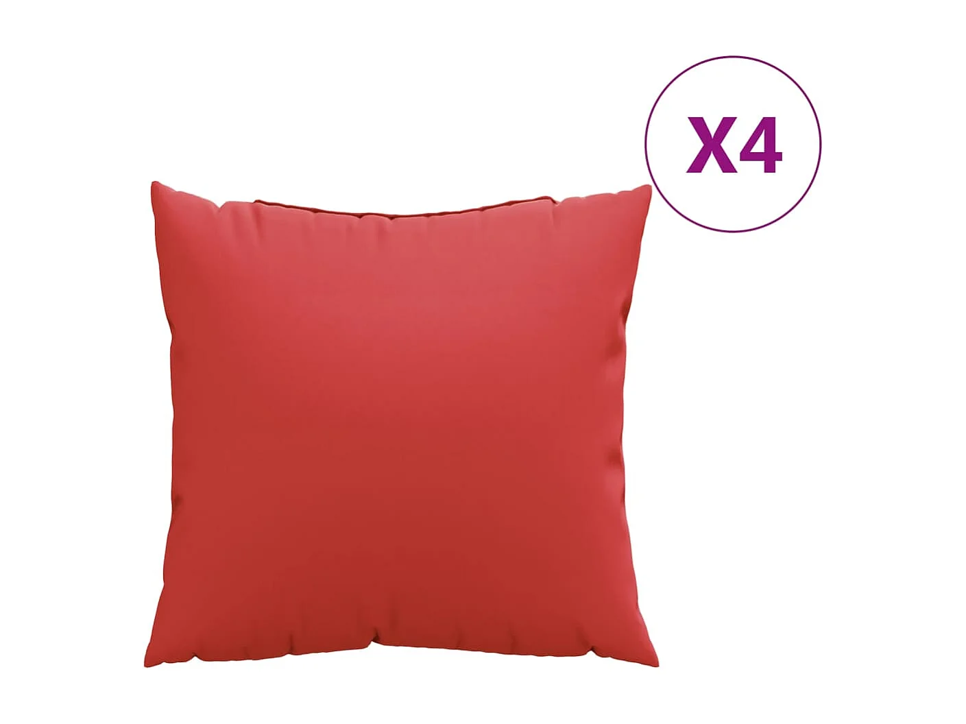 Cojines de sofá 4 unidades tela rojo 50x50 cm