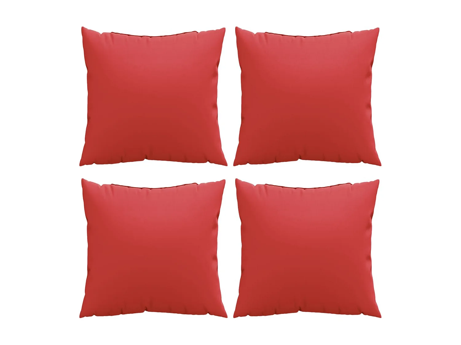 Coussins de canapé lot de 4 rouge 50x50 cm tissu