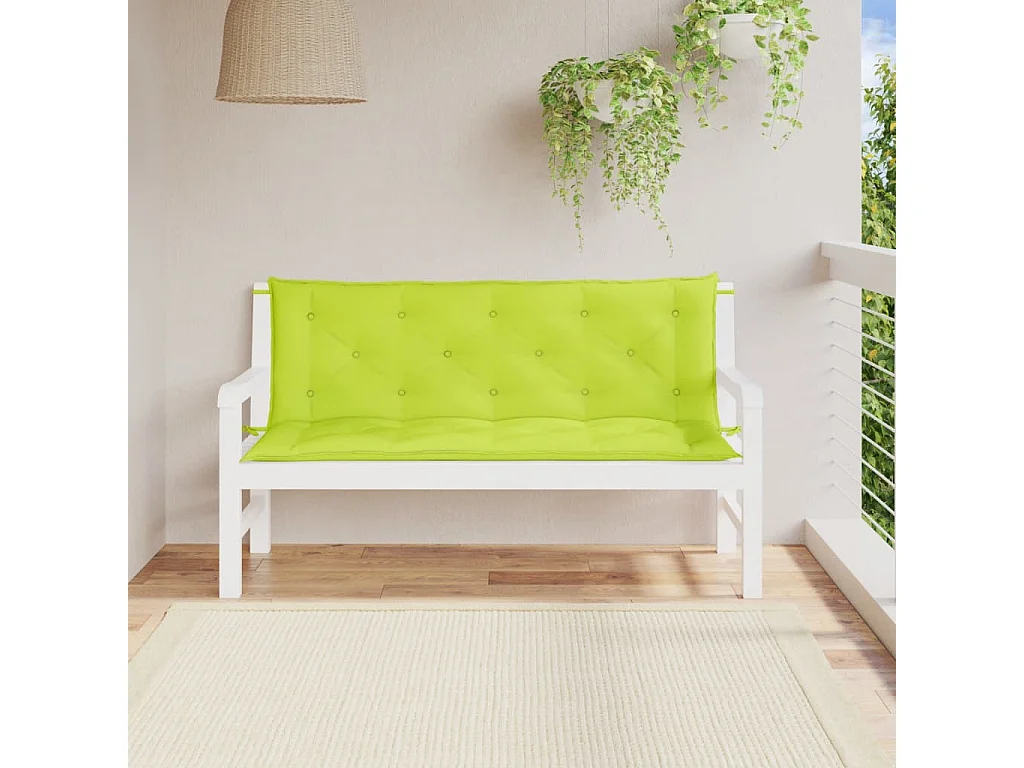 Almofadões banco jardim 2 pcs tecido oxford verde brilhante