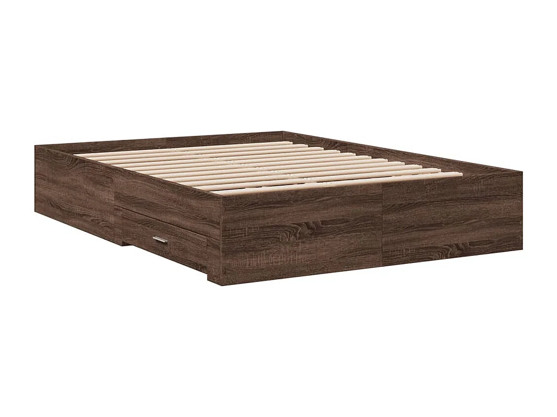Bettgestell mit Schubladen Braun Eichen-Optik 120x190 cm
