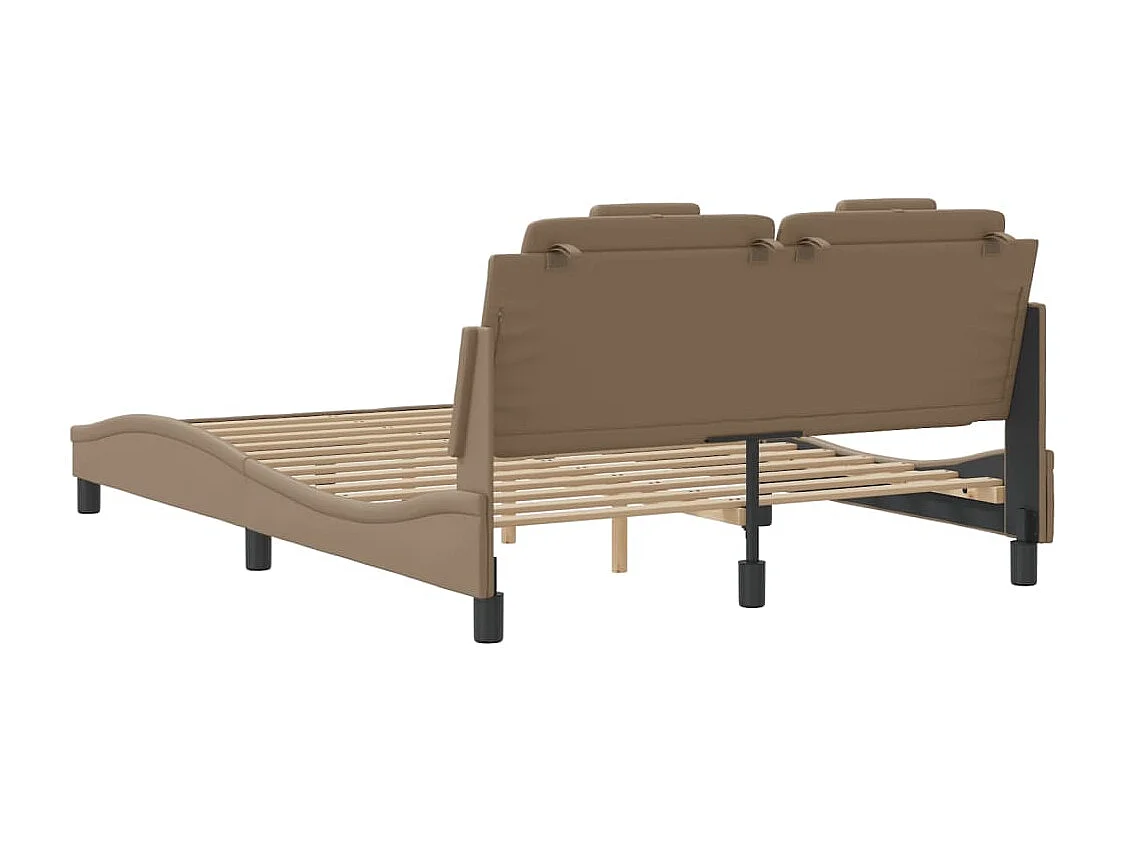 Cadre de lit sans matelas cappuccino 140x190 cm similicuir