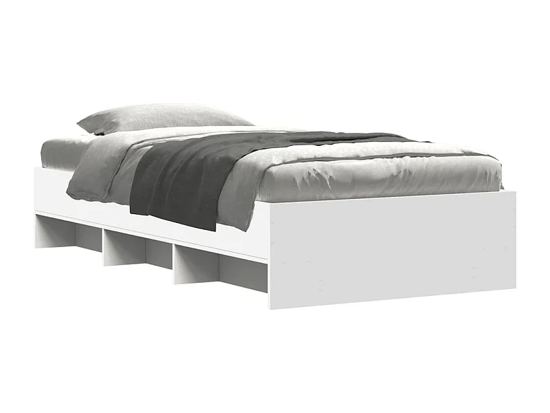 Cadre de lit sans matelas blanc 75x190 cm bois d'ingénierie