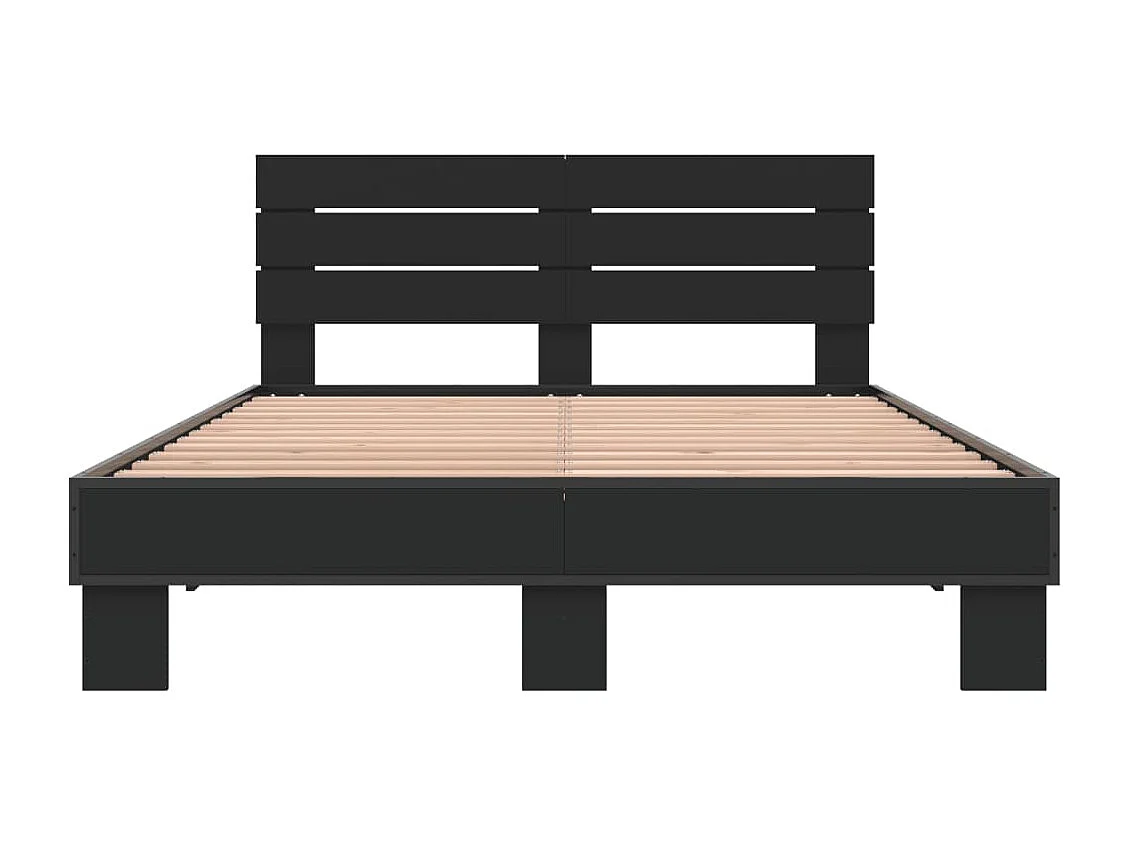 Cadre de lit sans matelas noir 120x200 cm