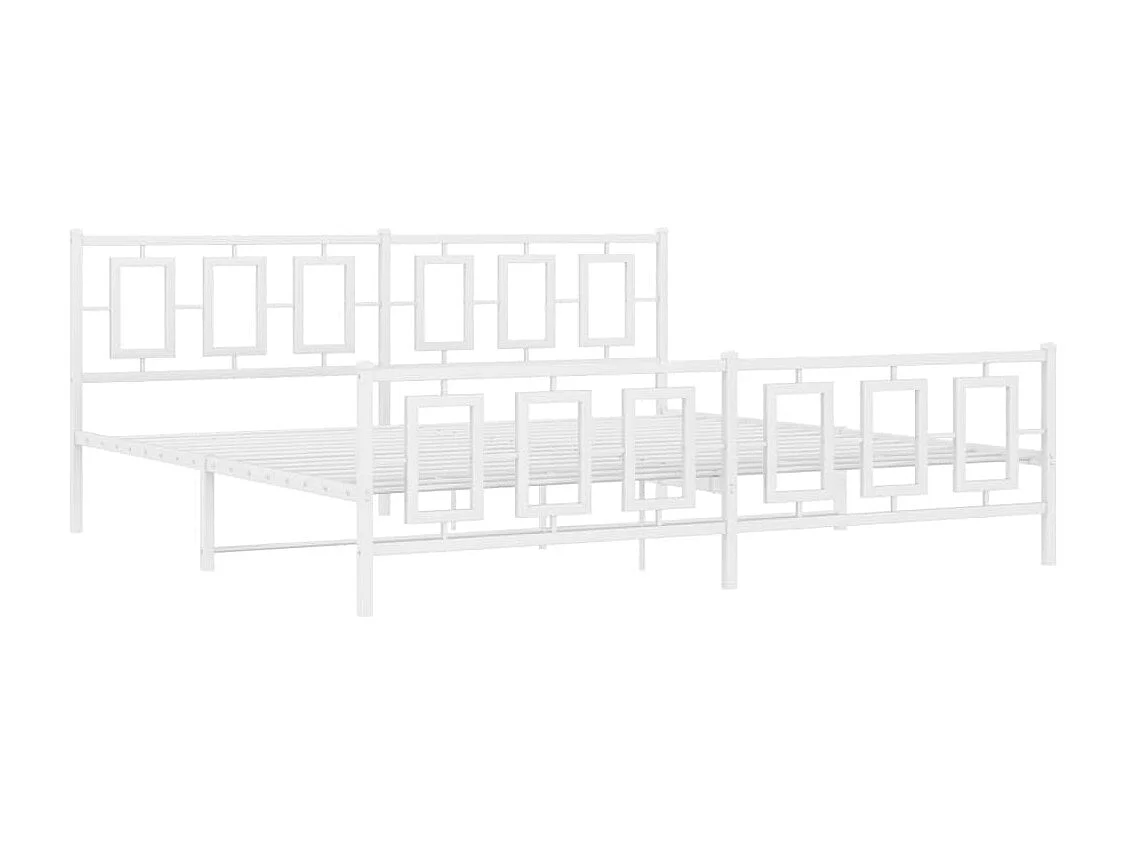 Estructura cama sin colchón con estribo metal blanco 193x203 cm