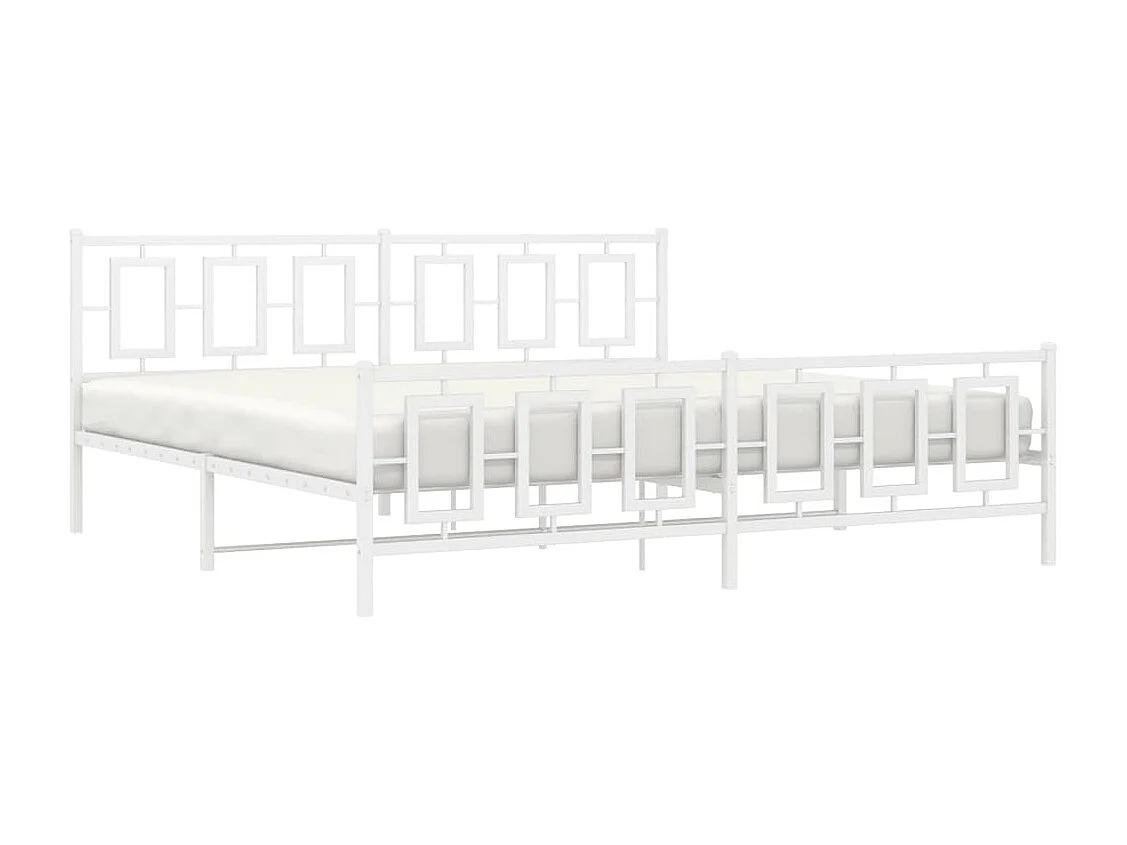 Estructura cama sin colchón con estribo metal blanco 193x203 cm