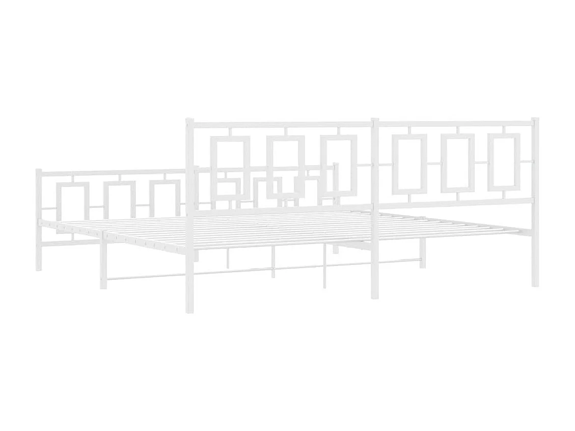 Estructura cama sin colchón con estribo metal blanco 193x203 cm