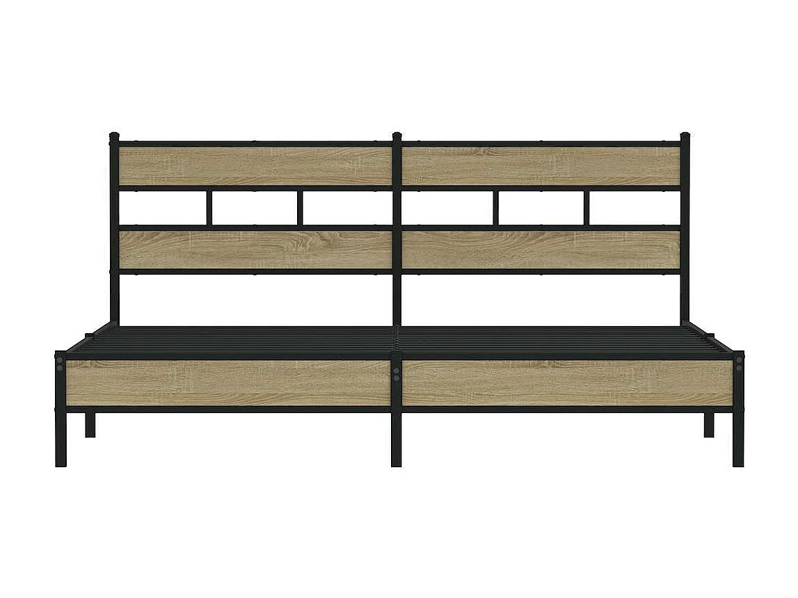 Cadre de lit en métal sans matelas chêne sonoma 193x203 cm