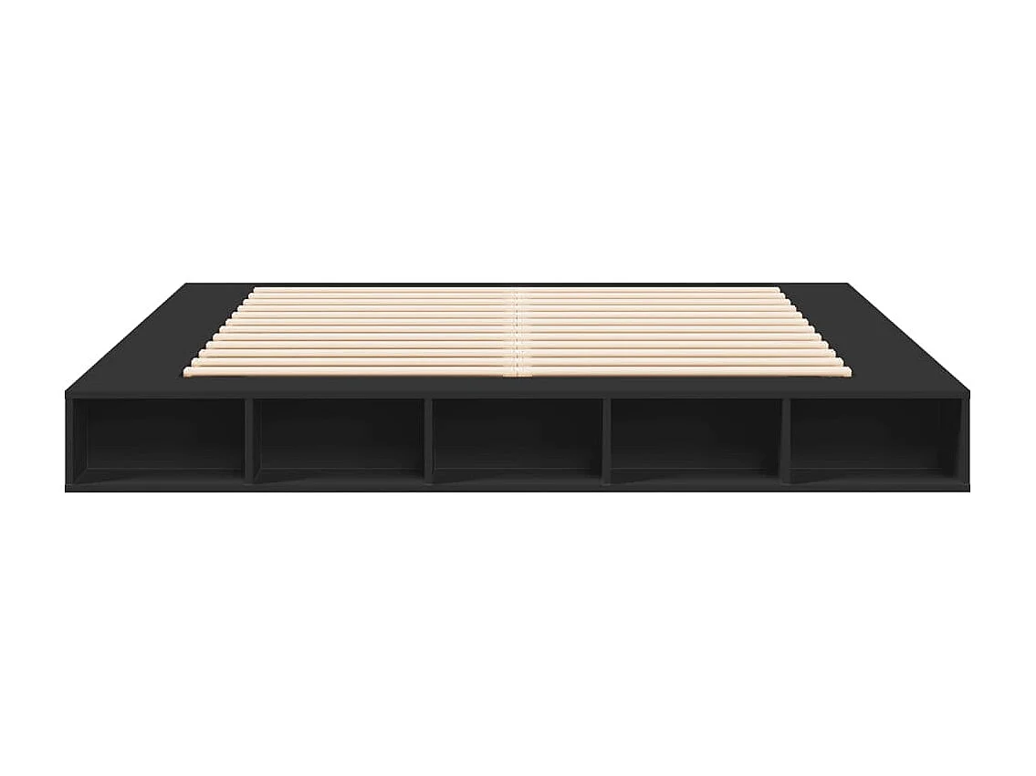 Cadre de lit sans matelas noir 200x200 cm