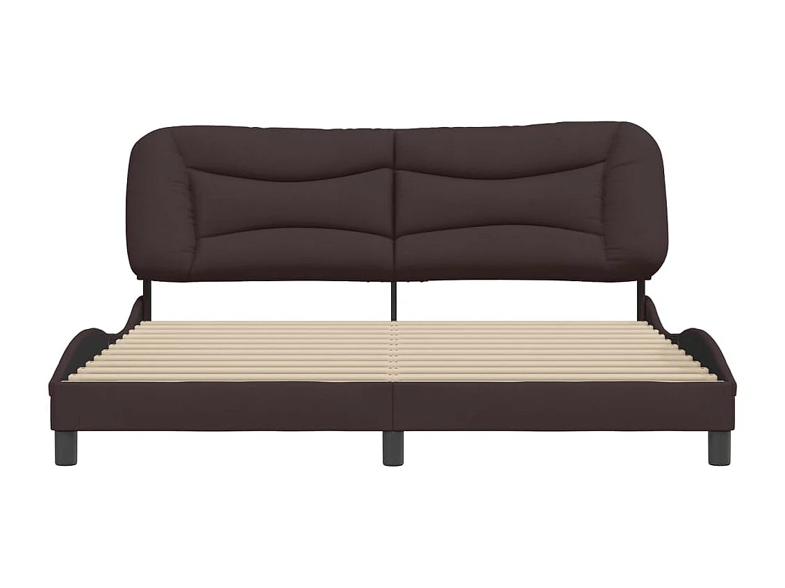 Cadre de lit sans matelas marron foncé 180x200 cm tissu