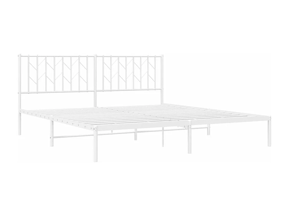 Giroletto con Testiera Metallo Bianco 183x213 cm