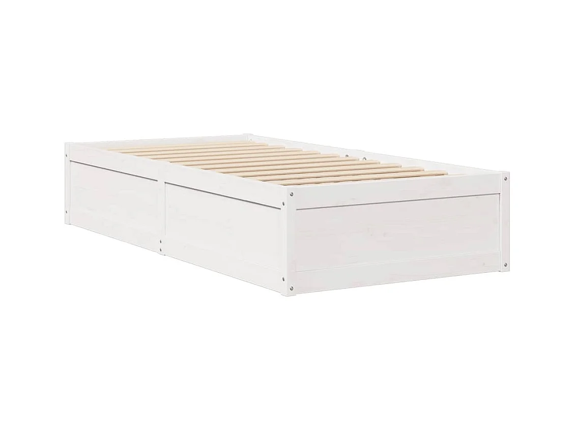 Cadre de lit sans matelas blanc 90x200 cm bois de pin massif