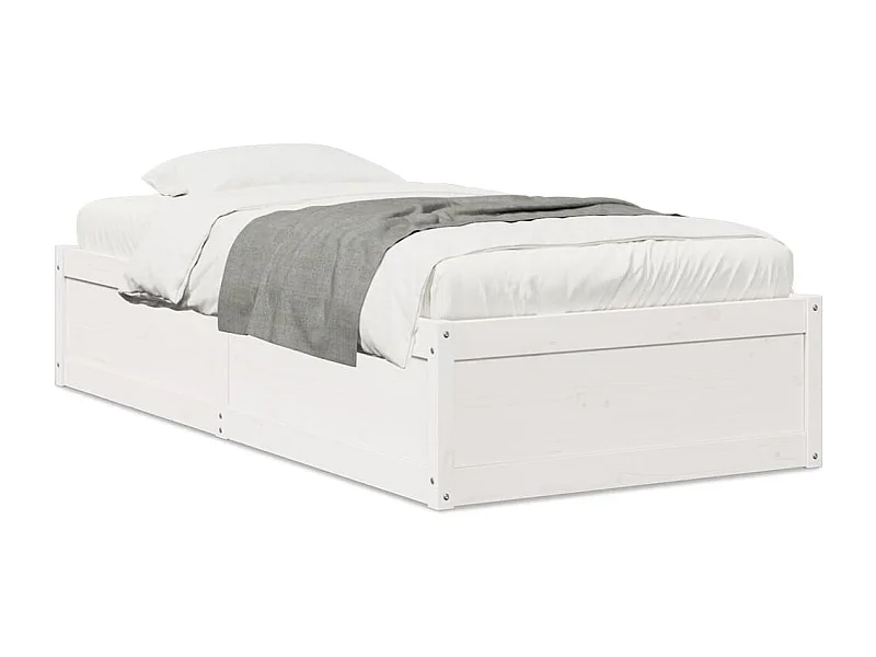Cadre de lit sans matelas blanc 90x200 cm bois de pin massif
