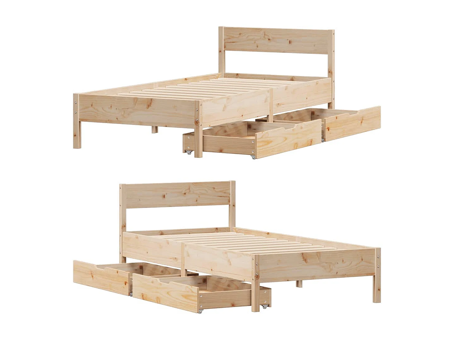 Cadre de lit sans matelas 90x190 cm bois de pin massif