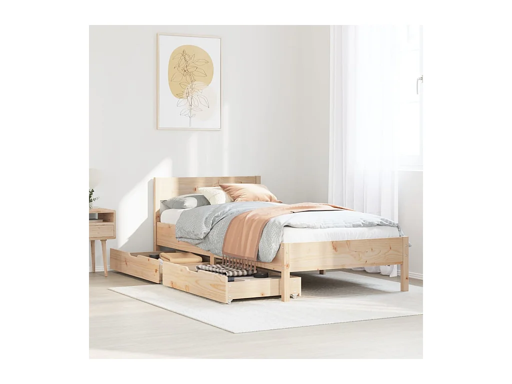 Cadre de lit sans matelas 90x190 cm bois de pin massif
