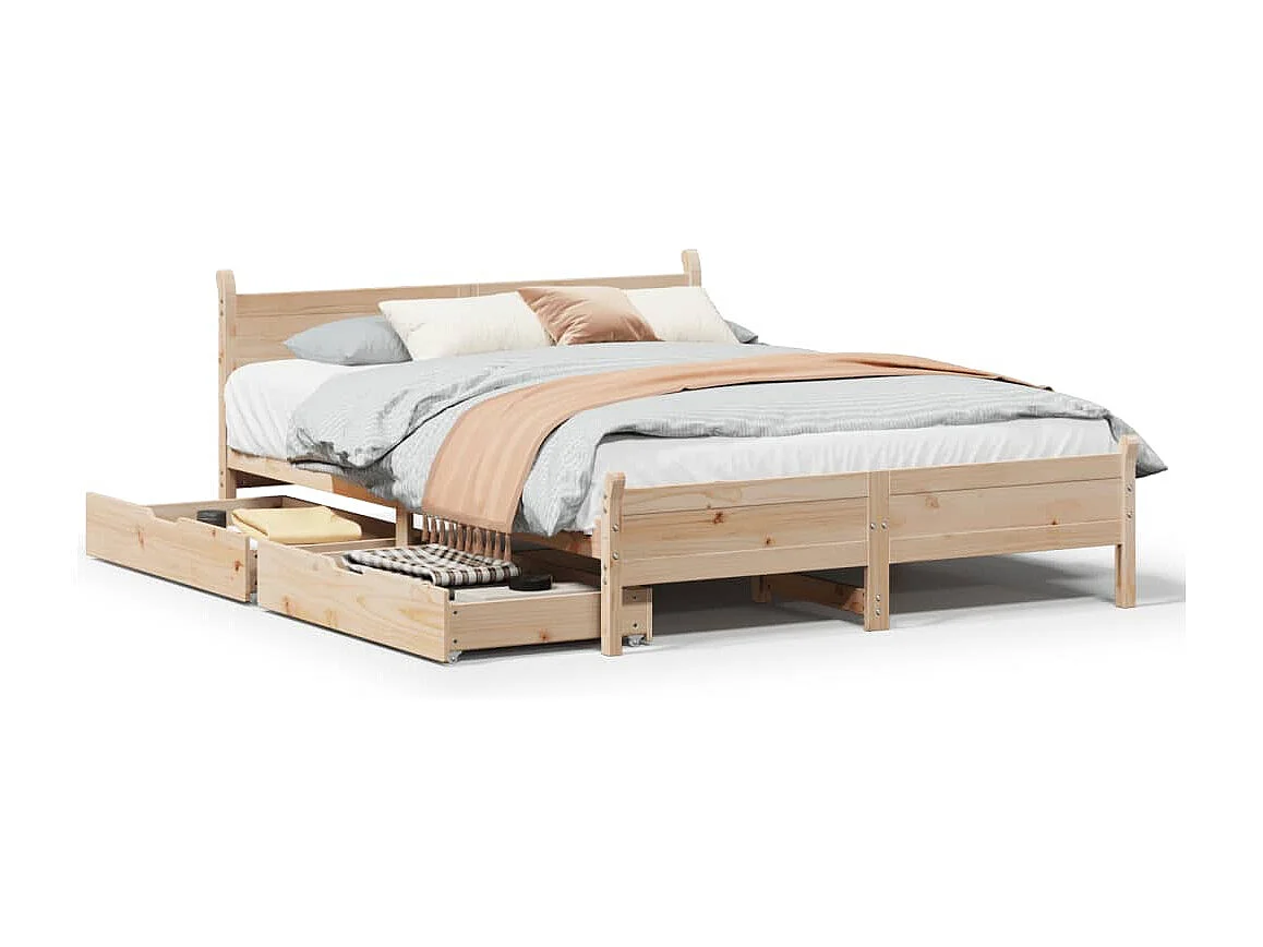 Cadre de lit sans matelas 140x200 cm bois massif de pin