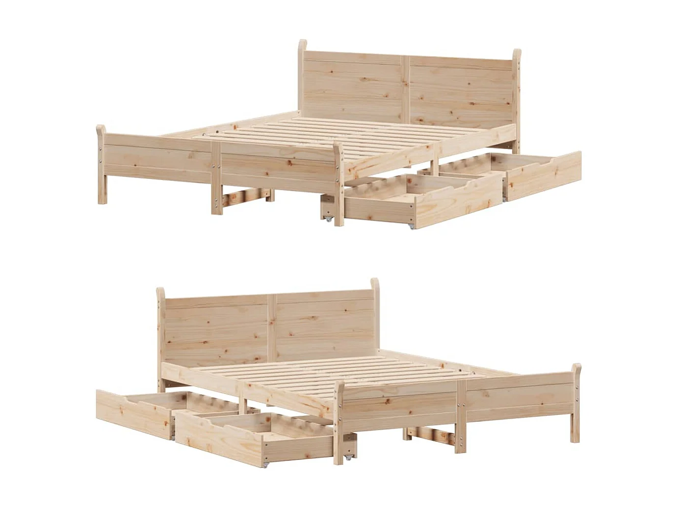 Cadre de lit sans matelas 140x200 cm bois massif de pin