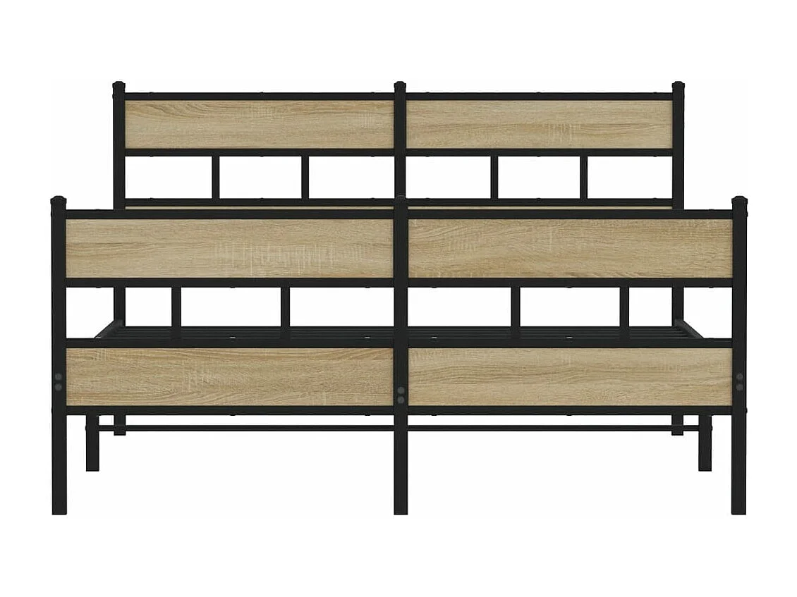 Cadre de lit en métal sans matelas chêne sonoma 160x200 cm