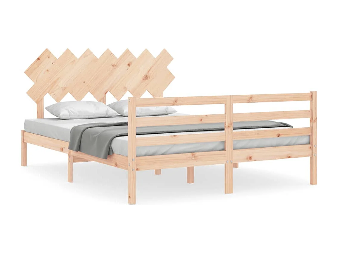 Cadre de lit sans matelas 140x190 cm bois massif