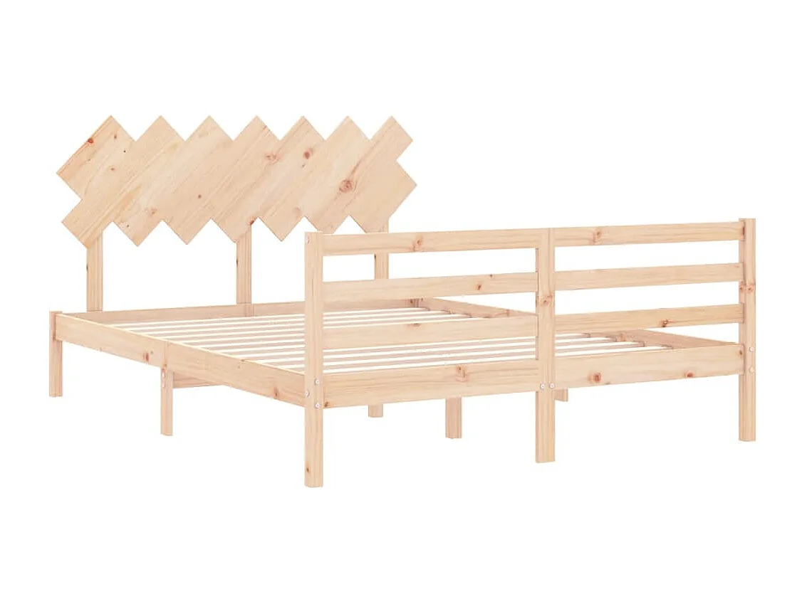 Cadre de lit sans matelas 140x190 cm bois massif