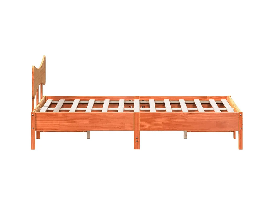 Cadre de lit sans matelas cire marron 140x200cm bois pin massif