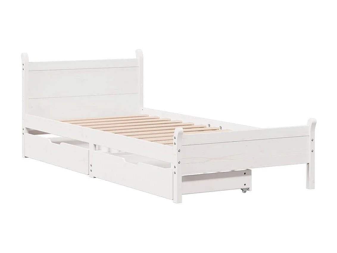 Estructura de cama sin colchón madera maciza blanca 90x190 cm