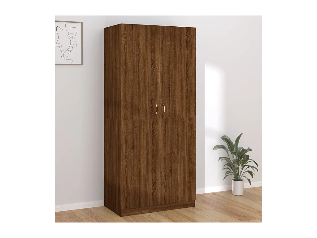 Kledingkast Bruin eiken 90x52x200 cm Bewerkt hout