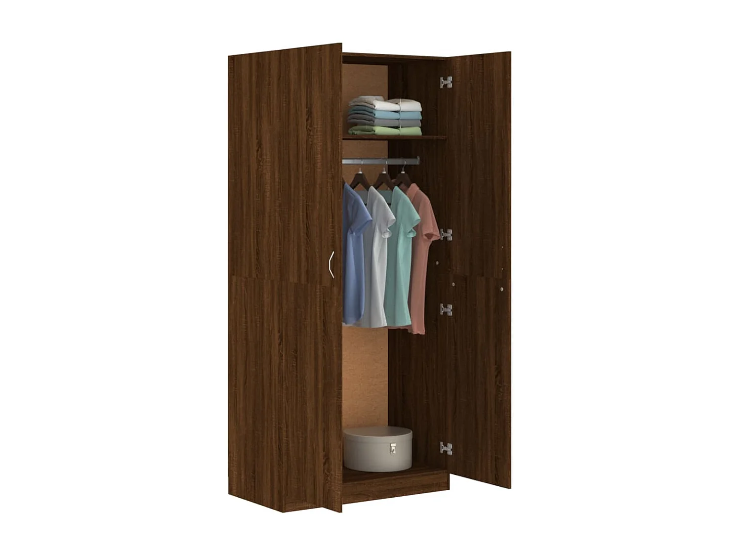 Armario Roble marrón 90x52x200 cm Madera contrachapada