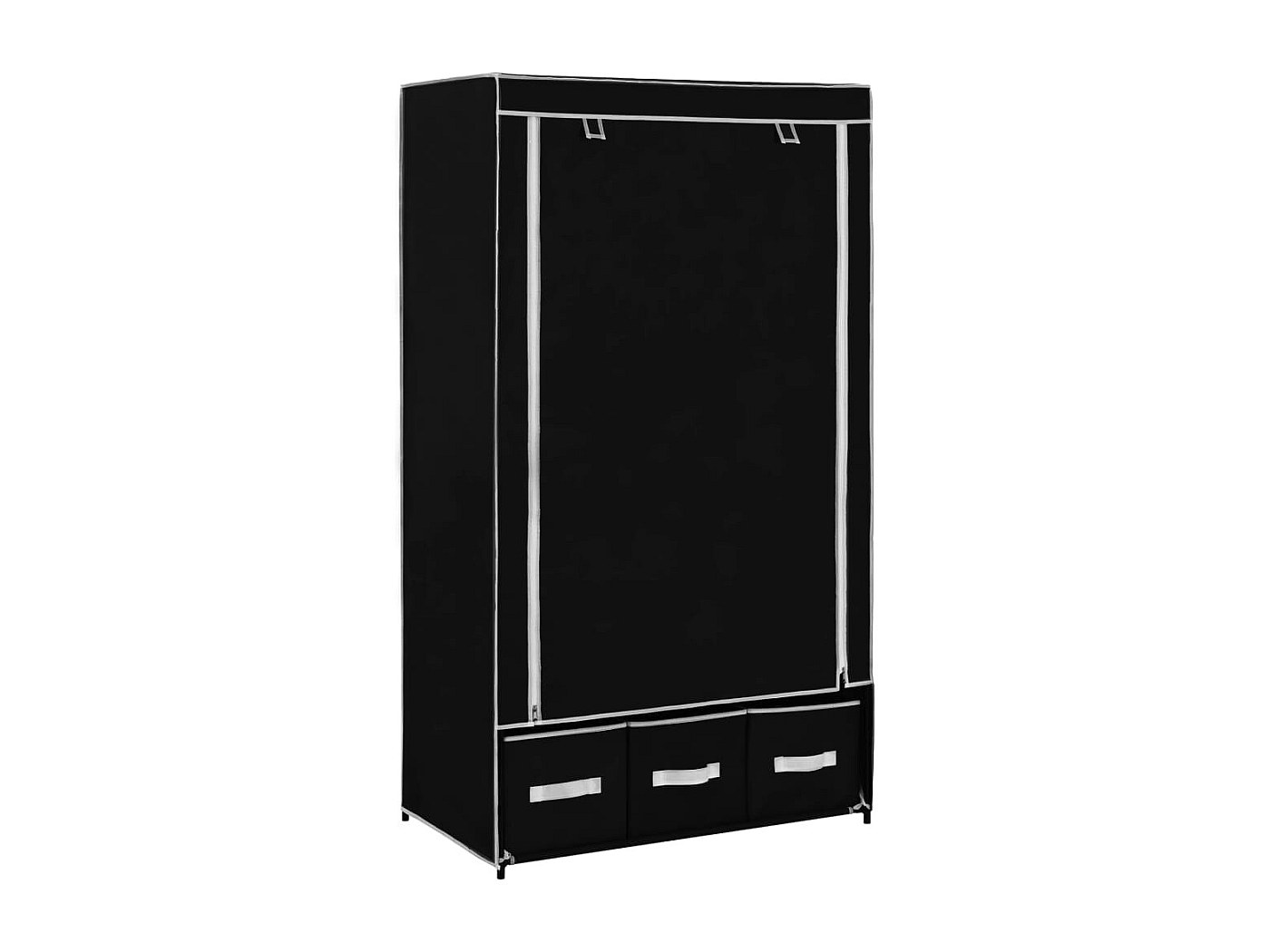 Armadio Da Campeggio Bo-Camp Pieghevole, Nero, Con 4 Scomparti E 2 Ante, In Alluminio E MDF, Dimensioni 100x49x80 Cm