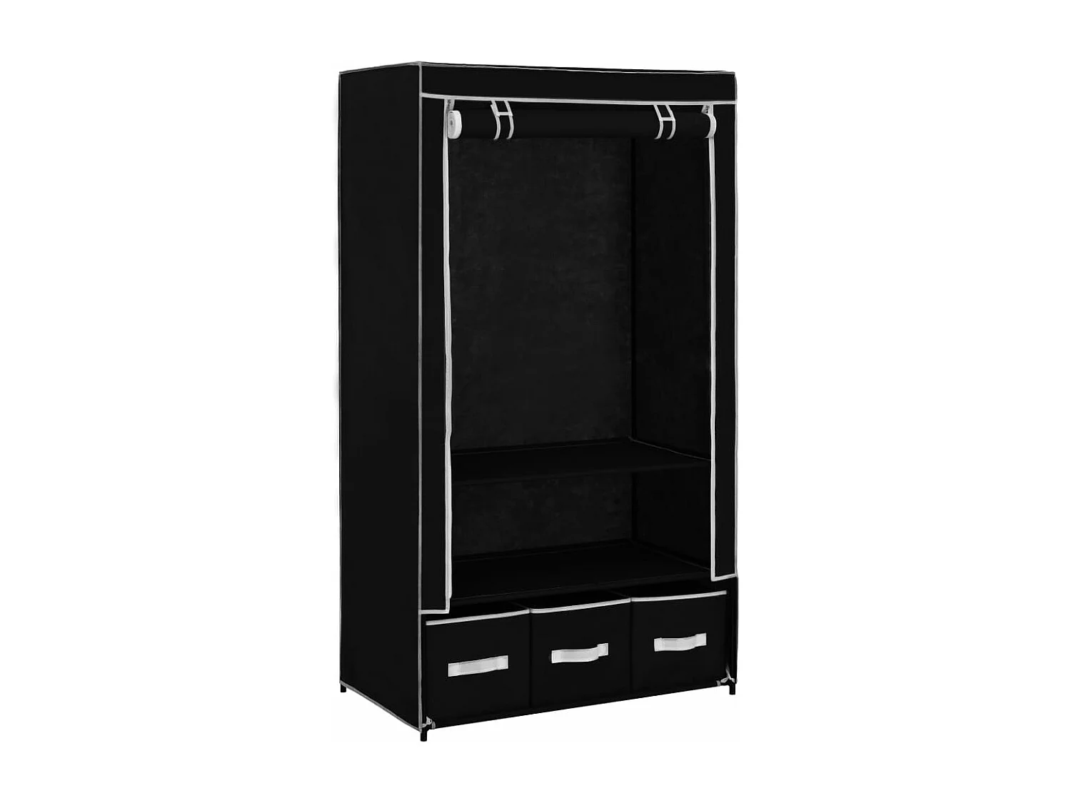 Garde-robe Noir 87 x 49 x 159 cm Tissu