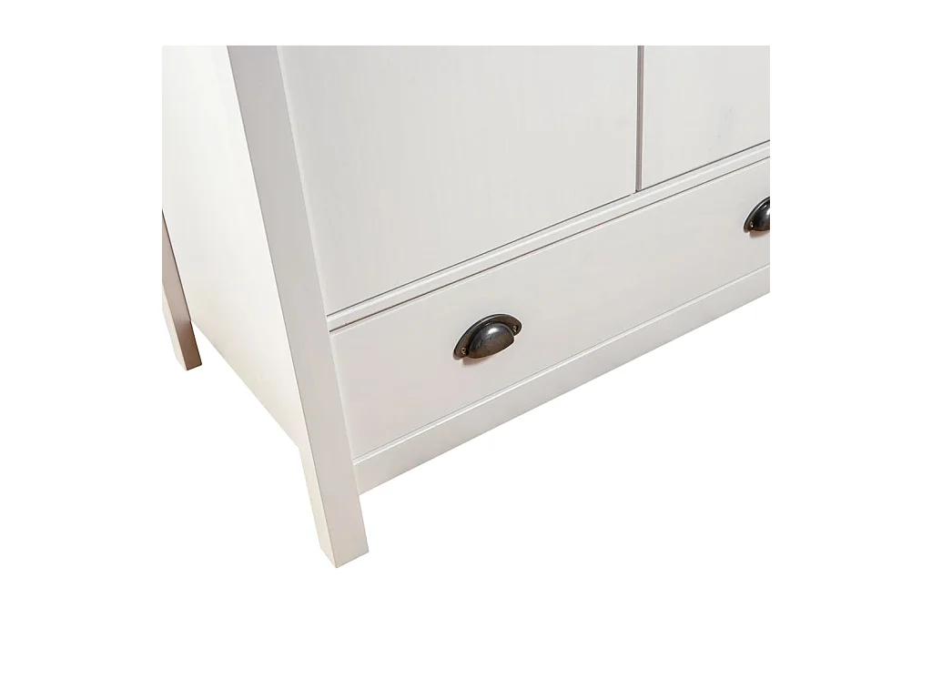 Garde-robe à 3 portes Hill Blanc 127x50x170 cm Bois pin solide