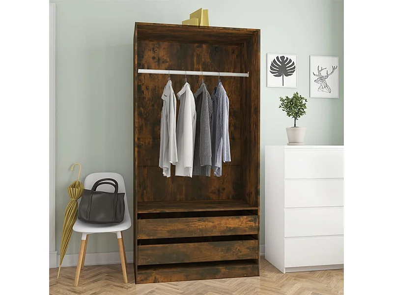 Armadio Rovere affumicato 100x50x200 cm MDF