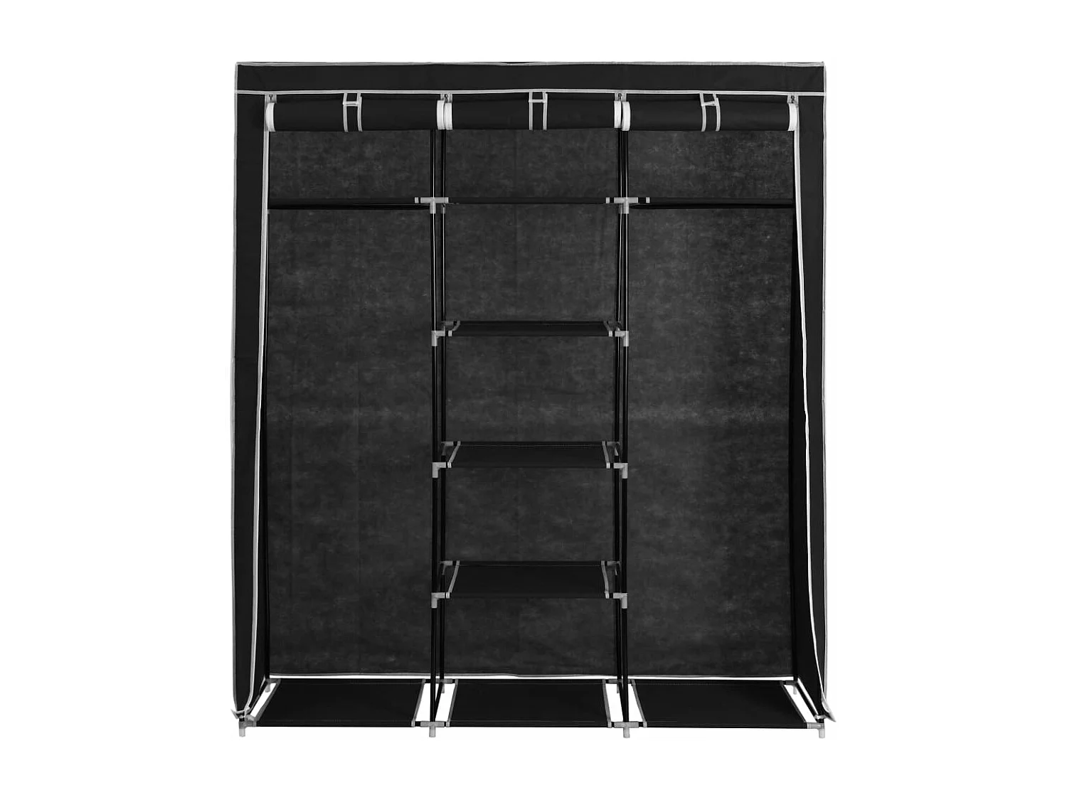 Armoire avec compartiments et barres Noir 150x45x175 cm Tissu