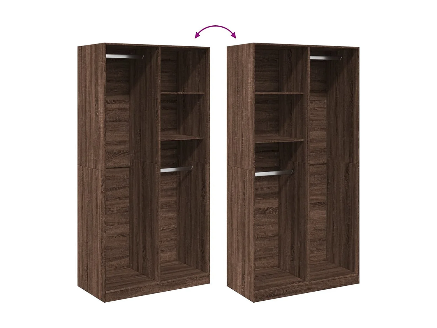 Garde-robe chêne marron 100x50x200 cm bois d'ingénierie